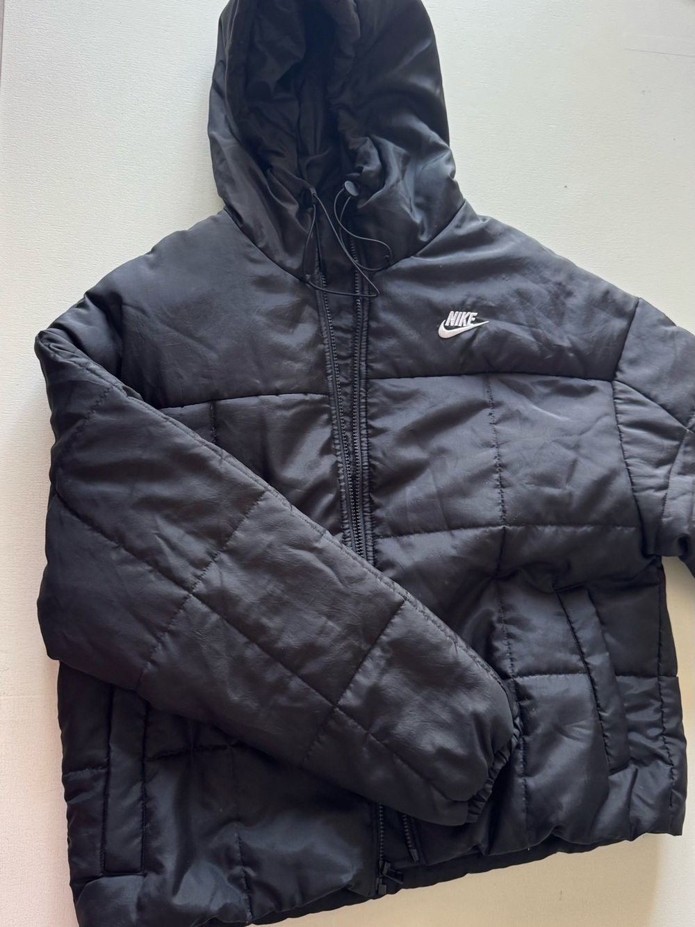 Nike Black Quilted Hooded Women's Puffer Jacket